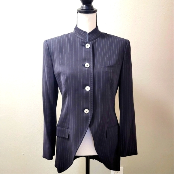 Dolce & Gabbana | Navy Pinstripe Blazer - Picture 4 of 9